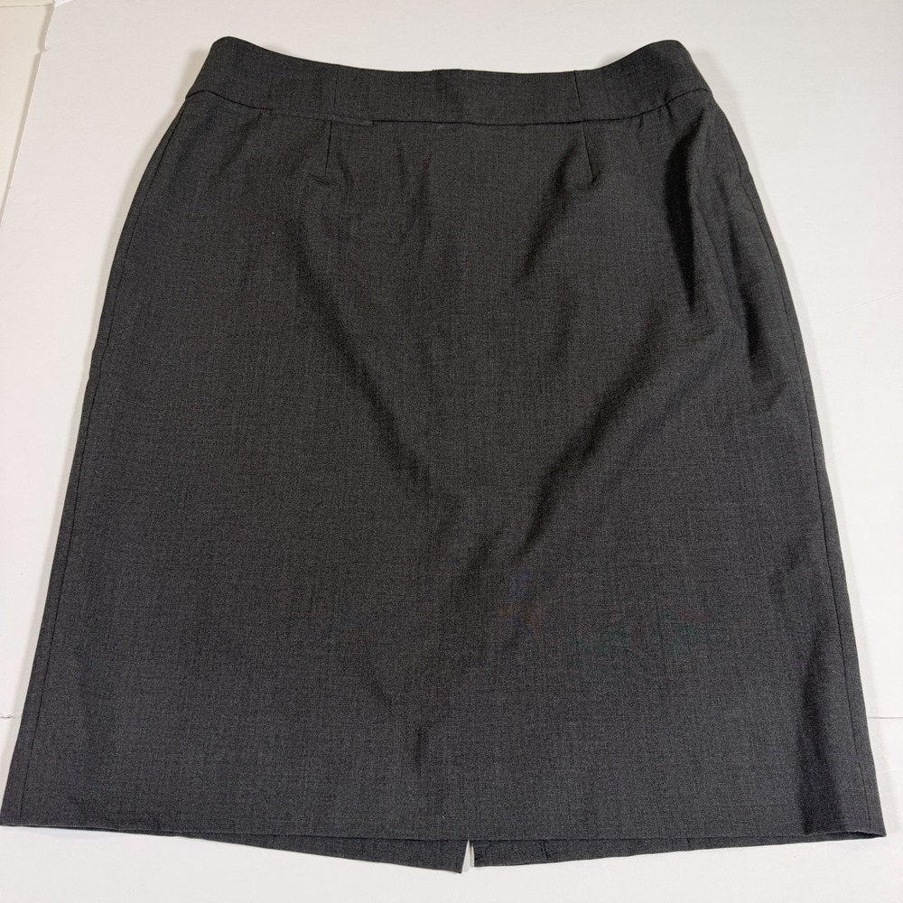 Calvin Klein Pencil Skirt Womens 10 Black Lined Career Business Vented Back Zip
